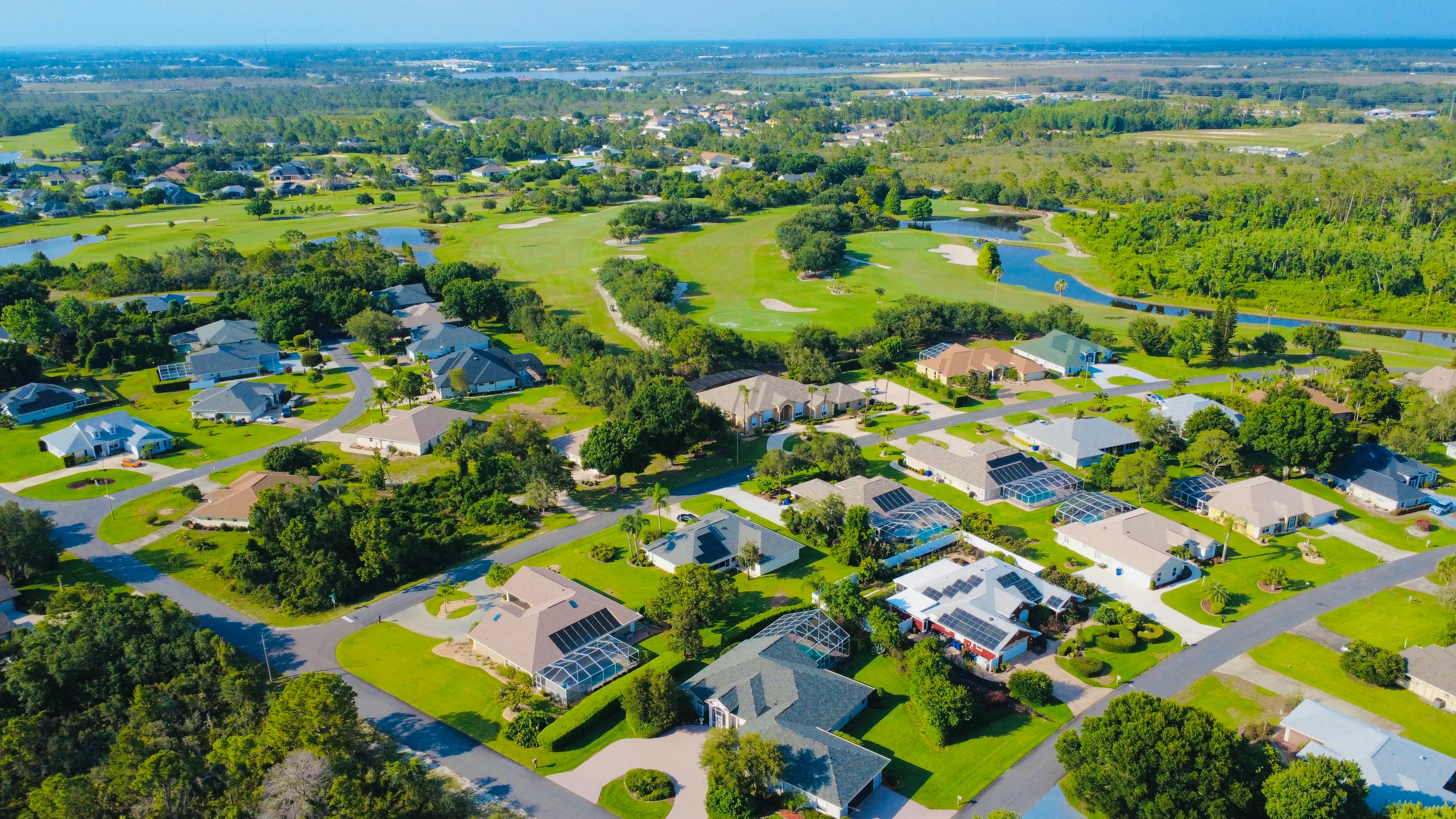 Manicured landscaping